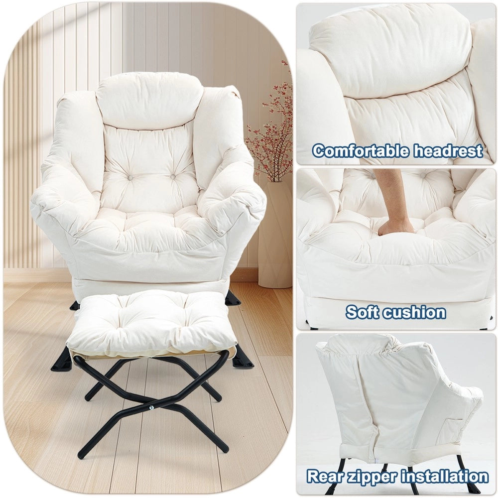Poltrona Relax con Poggiapiedi Pieghevole e Tasca Laterale ¨C MINIMAL ¨C Tessuto