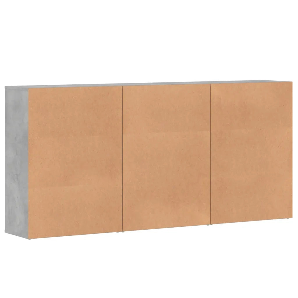 Credenze 3 pz | Madia | Buffet da pranzo | Armadio da pranzo Grigio Cemento 60x31x84 cm in Legno Multistrato