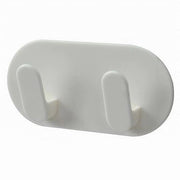 Trade Shop - Appendiabiti 2 Ganci Posti Doppio Adesivo Parete Cucina Bagno Attaccapanni 79339 -