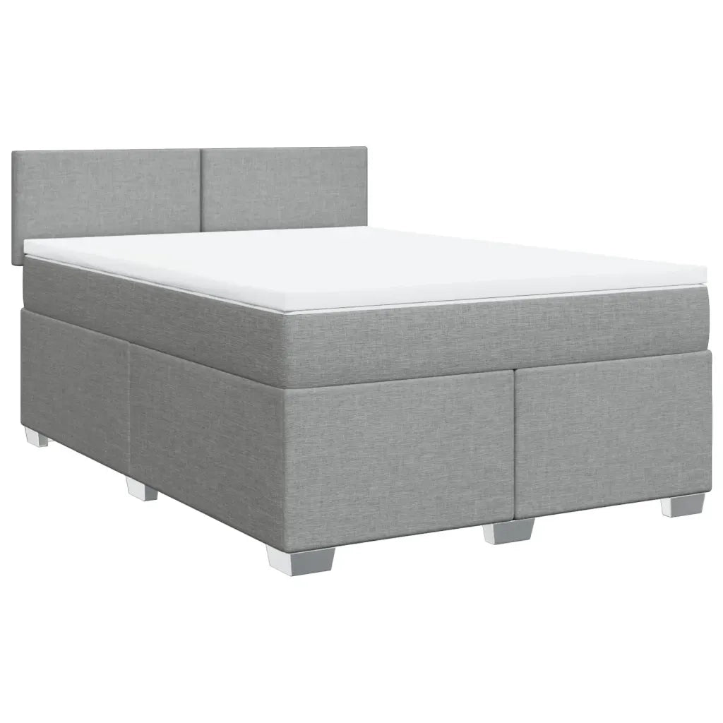 Giroletto a Molle con Materasso Grigio Chiaro160x200 cm Tessuto