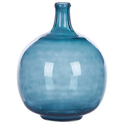 Vaso per fiori in vetro blu 31 cm decorativo fatto a mano rotondo a forma di bocciolo da tavolo Decorazione per la casa Design moderno