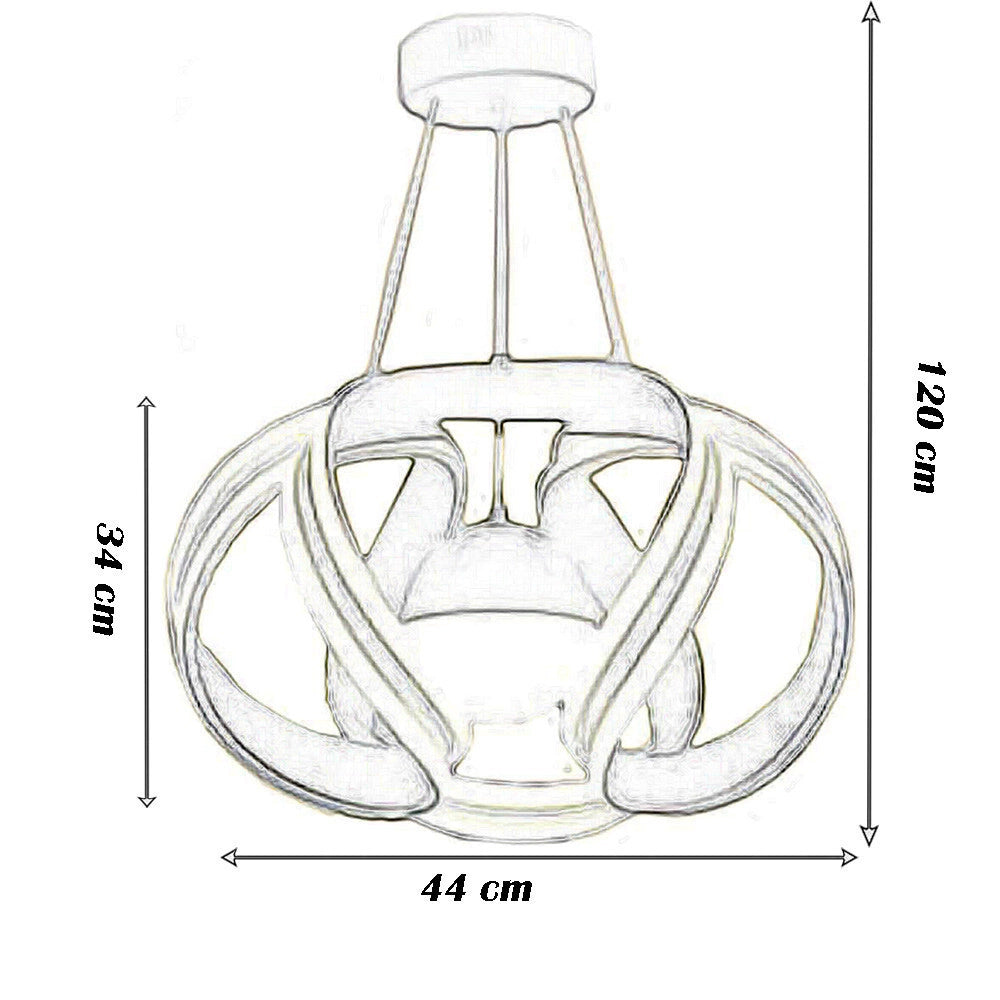 Trade Shop - Lampadario A Led 78 W Con Sfera Con Brillantini Glitter Tecnologia Cct Switch B21-3c -