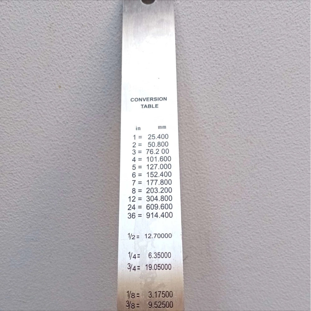 Ff group 30cm righello flessibile in acciaio inox misurazione metrica con tabella di conversione