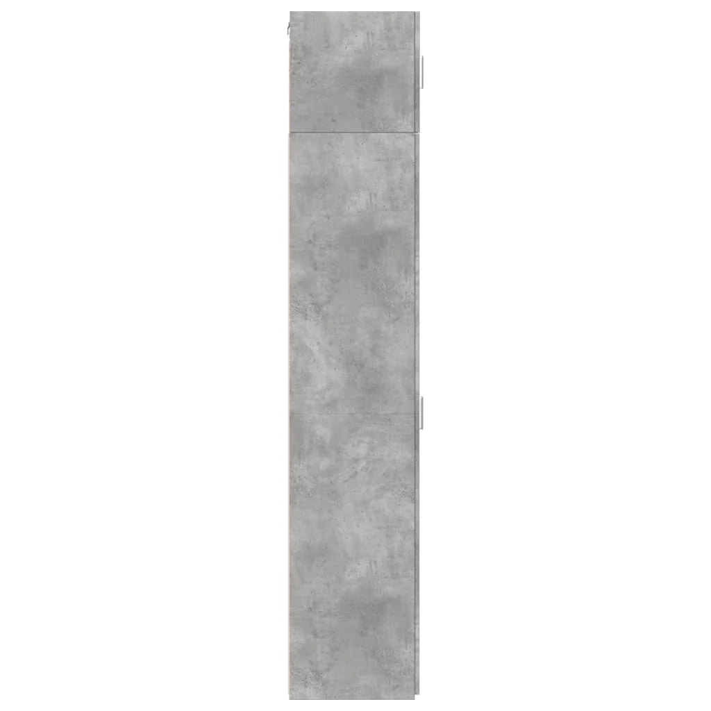 Mobile contenitore sottile per piccoli spazi 30 x 42,5 x 225 cm con 8 scomparti stile moderno legno composito grigio cemento 02_0055549