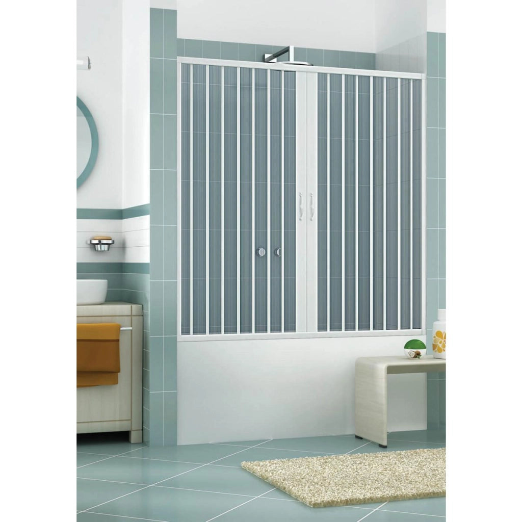 Sopravasca 150 cm 2 Ante a Soffietto in PVC H150 Caldoni Stjerne Bianco