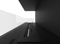 Camino a Bioetanolo da Incasso 110x45 cm Inside L1100 V2 Angolo a Sinistra Nero con Vetro