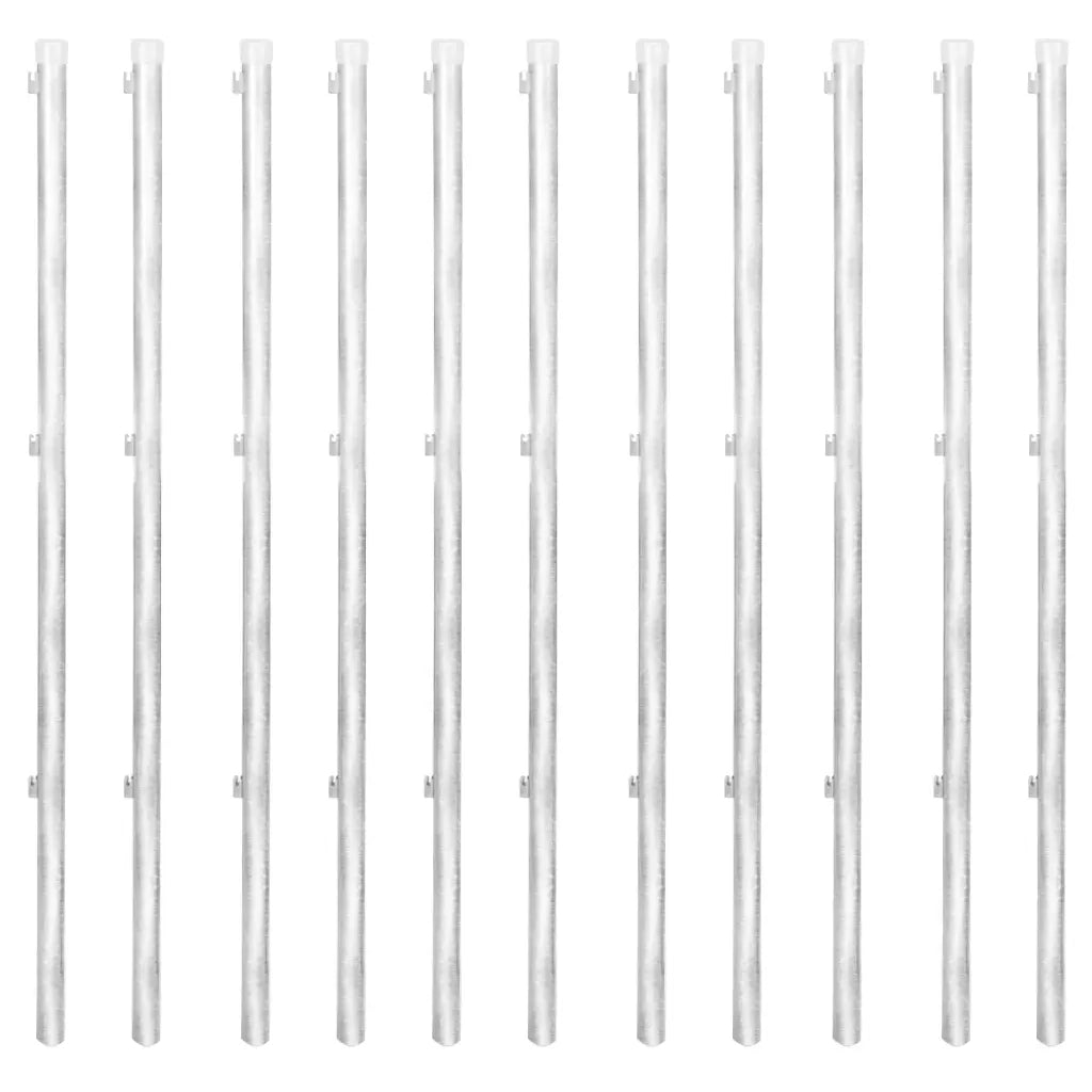 Recinzione da Giardino | Recinzione a Rete con Pali e Spuntoni Acciaio Zincato 25x1,25 m