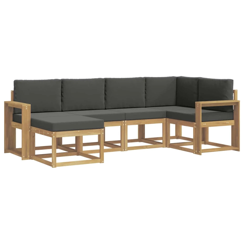 Set di divani da esterno 6 pz Bianco e Antracite Poliestere 3387881
