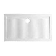 Piatto doccia 80x140 H 6.5 rettangolare in ceramica bianca con antiscivolo Ferdy