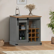 Credenza-Buffet-Armadio da cucina HALDEN con Anta Scorrevole 80x40x80 cm Legno Massello 248276