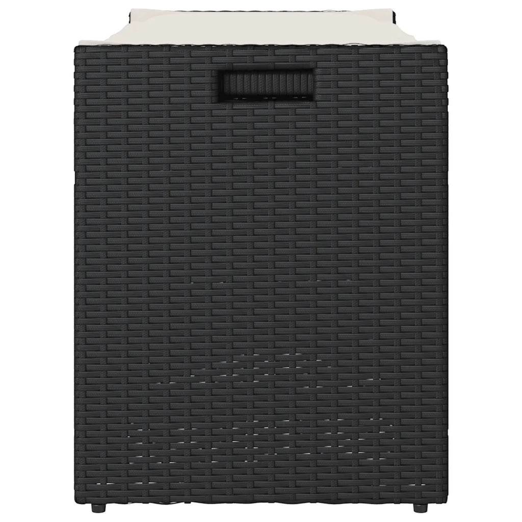 Cassapanca da Esterno con Cuscino Nera 100 cm in Polyrattan 4104060