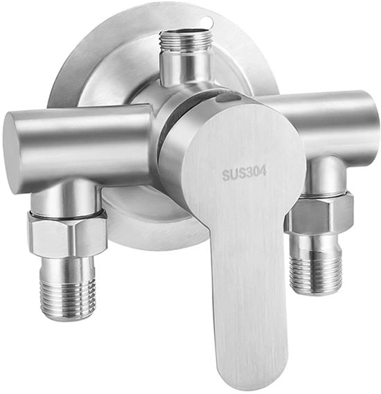 Douchekraan Wandmontata - RVS Douchekraan - Regolatore di Temperatura - Douchekraan con Valvola di Regolazione - Douche Moderna - 13,5 x 12,8 cm - Douchekop