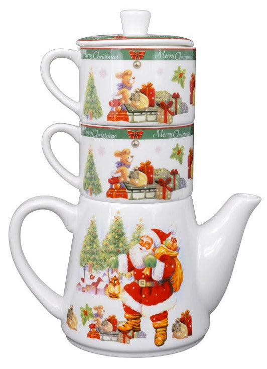 Set Teiera e 2 Tazze di Natale