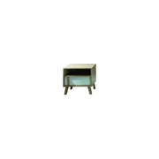 Comodino con un cassetto MALMO colore rovere chiaro e bianco