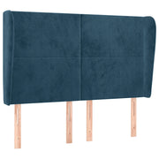 Testiera | Testata ad Orecchio Blu Scuro 147x23x118/128cm in Velluto