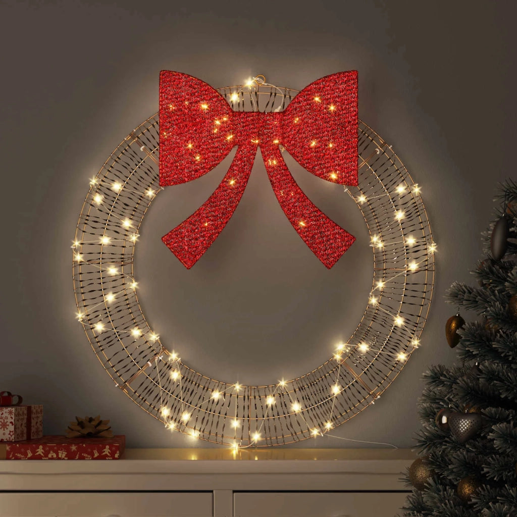Ghirlanda con 60 LED Bianco caldo 76 x 76 x 8 cm PET