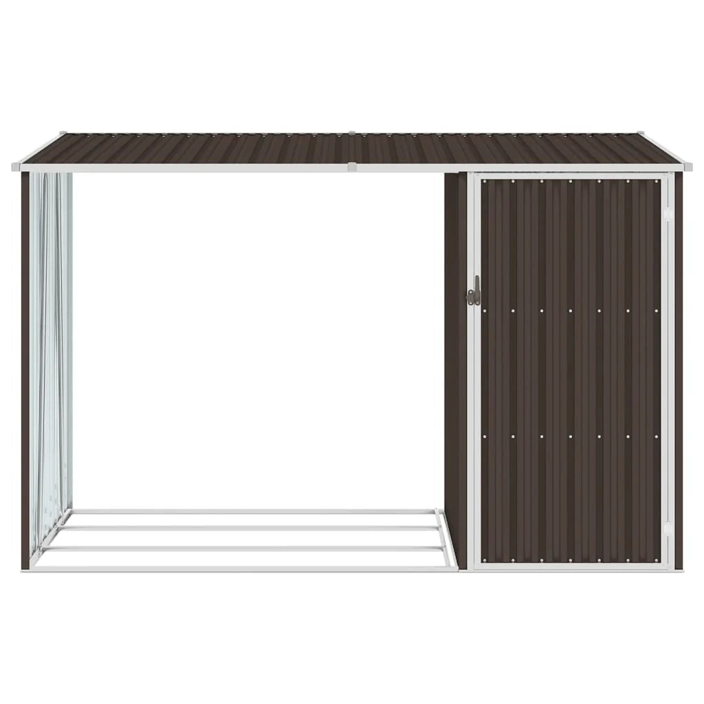 Legnaia da giardino 245 x 98 x 159 cm in acciaio zincato marrone 02_0022398