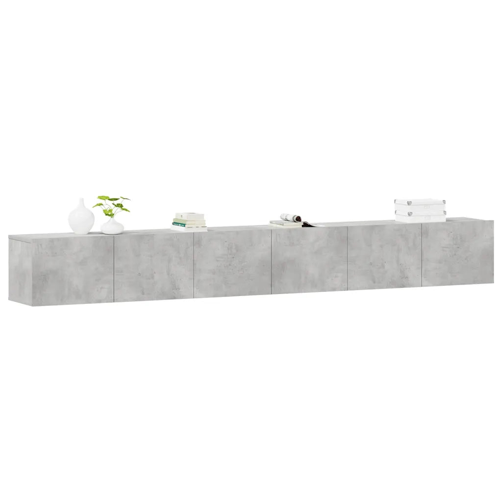Set di Mobili Porta TV 3 pz Grigio Cemento in Legno Multistrato 3114473