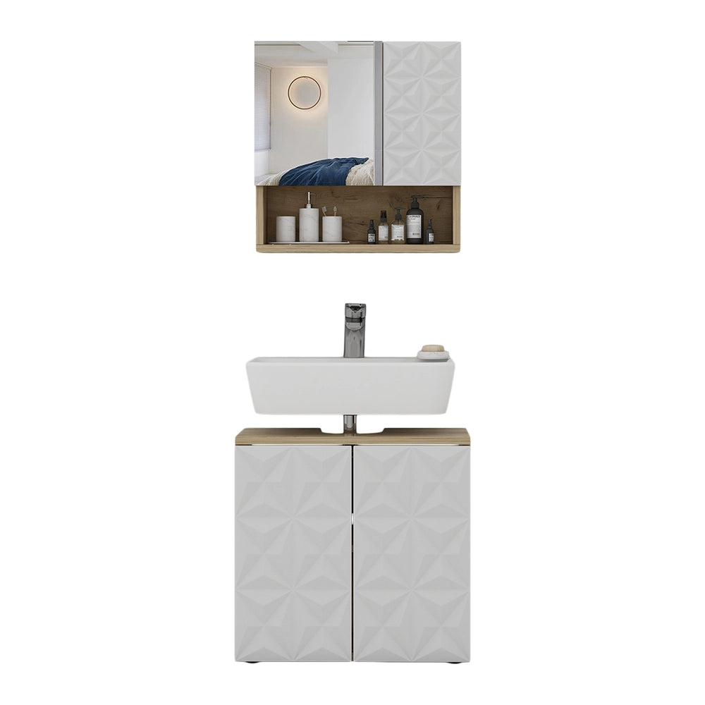 Vicco Set di mobili da bagno Bianco 2 parti
