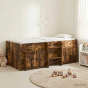 Struttura Letto Loft con Mobile con porta 3 pcs Rovere Fumo 3423370