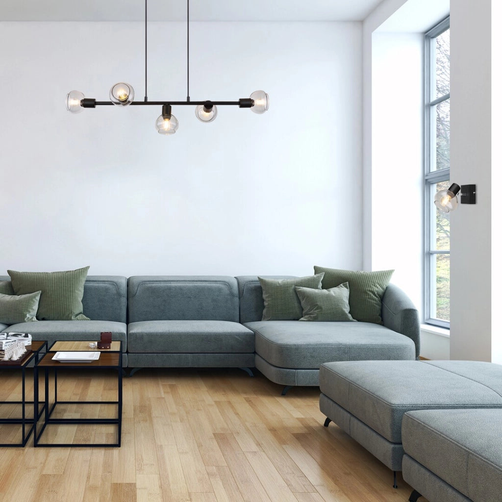 Lampadario a sospensione Rabalux Sullivan 5xE14 nero fumé