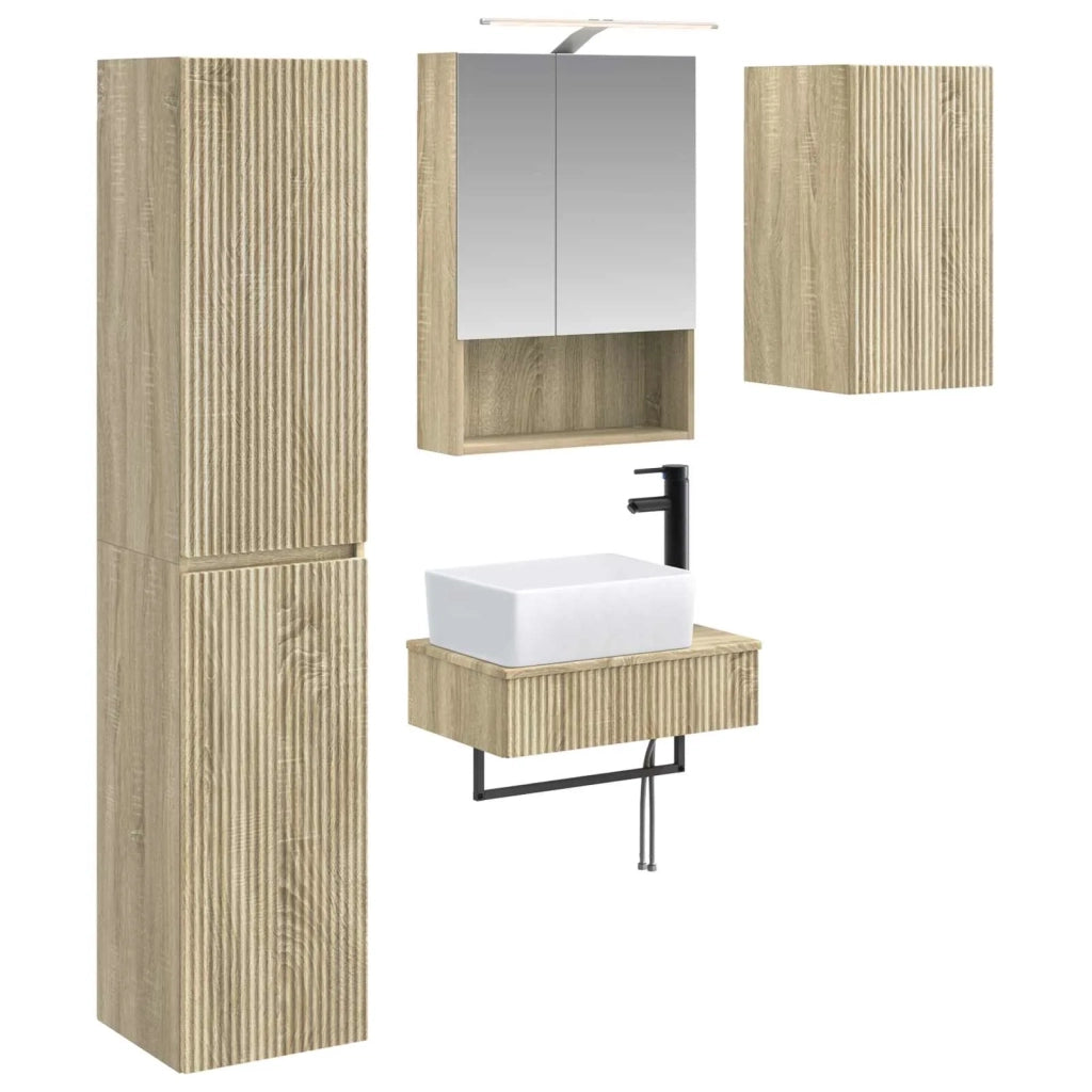 Set di mobili per il bagno 5 pcs Rovere Sonoma 3407273