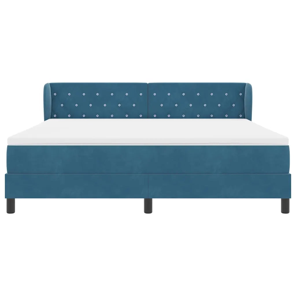 Letto a molle con testiera Blu scuro 180 x 200 cm Velluto 3340350