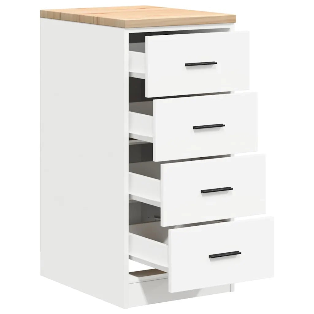 Armadietto da Garage Bianco 40x51x85 cm Legno Massello di Pino CFW8955824