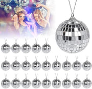 24 palline da specchio multifunzionali in argento, 4 cm, per decorazione di plafond, festa di compleanno e matrimonio.