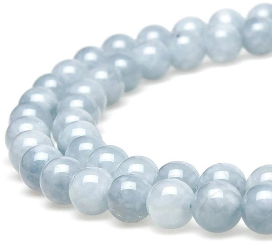 Raccoglitori 12mm 30 pezzi Aquamarijn Semiopale Raccoglitori con Foro Pesi Naturali Ronde Pesi Raccoglitori per la Creazione di Gioielli Bracciali Collane