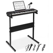 Tastiera per pianoforte per bambini 61 tasti 60,5 x 18 x 5 cm con microfono e supporto regolabile ABS nero 20_0020912