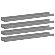 4 pz Mensole da Parete | Scaffali a Parete | Ripiano a parete Grigie 60x9x3 cm