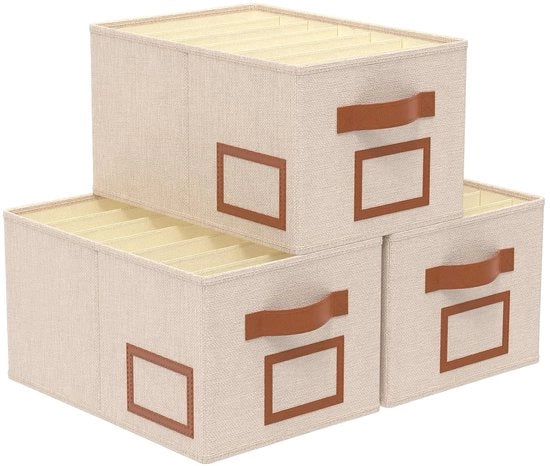 Organizzatore di Cassetta per Abiti - Scatola per Conservazione Abiti - Set da 3 - PVC e PP Plastica