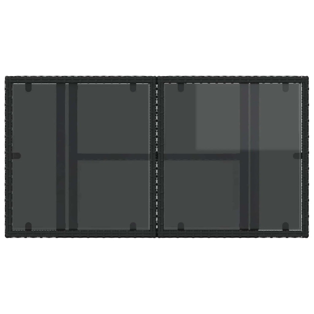 Set da pranzo per esterni 5 pz Nero e Bianco Crema polyrattan 3422403