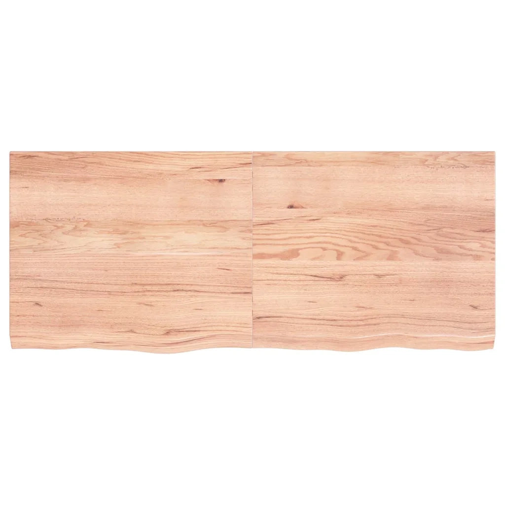 Ripiano Muro | Scaffale a Parete | Mensole Parete Marrone 120x50x(2-4) cm Massello Rovere Trattato
