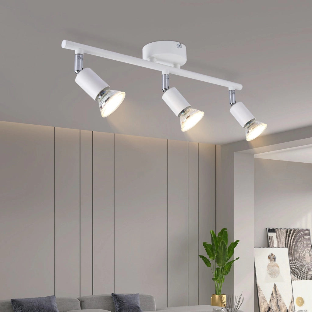 ZMH Lampada da soffitto faretto orientabile 330° bianco moderno GU10 per camera letto soggiorno interno