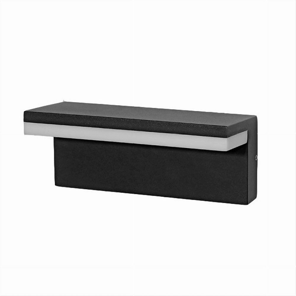Trade Shop - Applique Da Muro Per Esterno Led 10 W Lampada Da Parete Nero Facciata Ip54 B82-n - -bianco Caldo      -