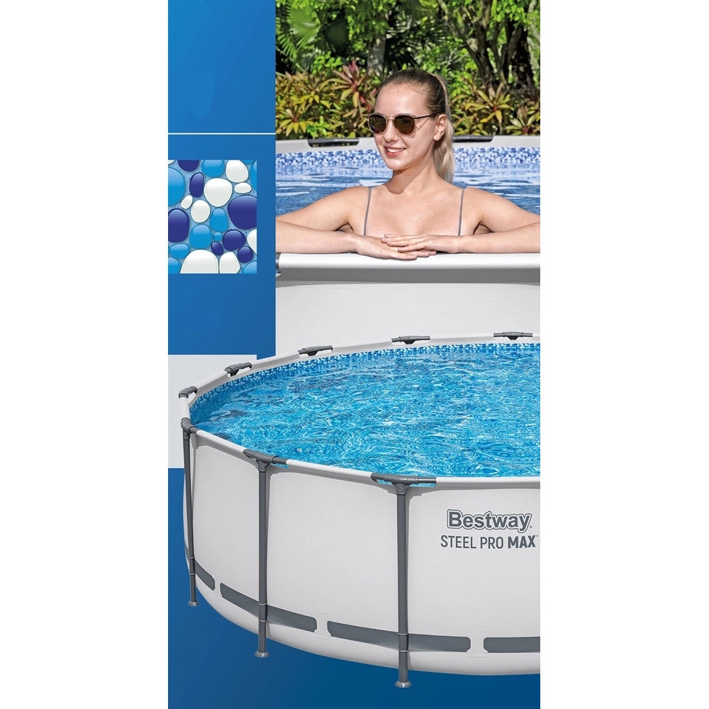 Trade Shop - Piscina Fuori Terra Con Struttura Steel Pro Max Pompa Filtro ø457x122 Cm Rotonda 56438 -