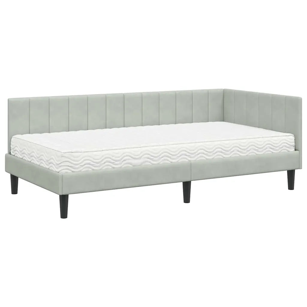 Struttura Letto Angolare con Materasso 2 pcs Grigio chiaro 3393898