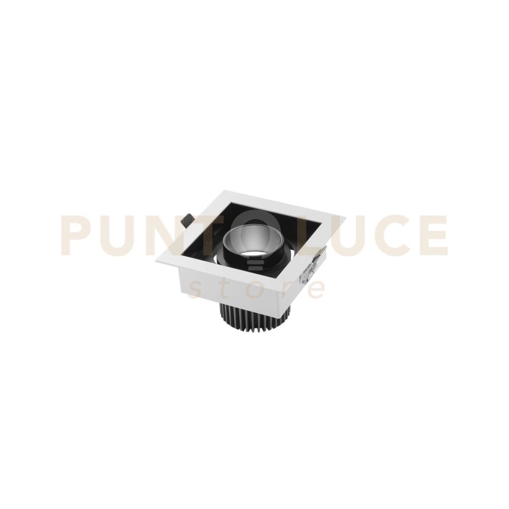 INCASSO LED APOLLO NERO  20W 2000LM 3000K ORIENTABILE 15X15X9,4CM
