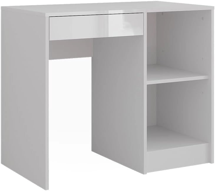 Tavolo da toeletta Sherry, Bianco/bianco lucido, 89.8 cm