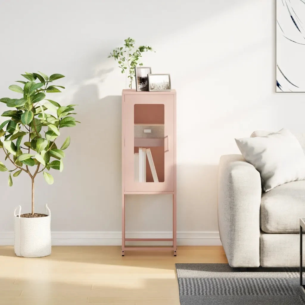 Credenza Rosa 36x39x107 cm in Acciaio Laminato a Freddo 853399