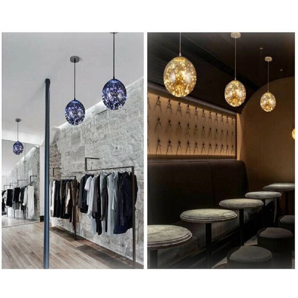 Trade Shop - Lampadario Led 10w Sfera Effetto Cielo Stellato In Vetro A Luce 7500k 3000k A47 -