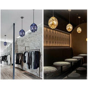 Trade Shop - Lampadario Led 10w Sfera Effetto Cielo Stellato In Vetro A Luce 7500k 3000k A47 -