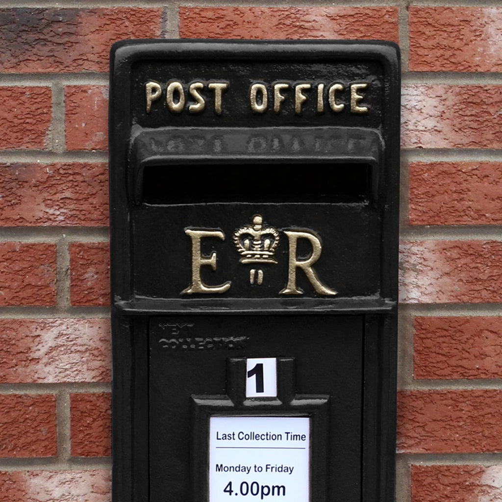 Cassetta Postale per le Lettere in Stile Britannico Inglese in Ghisa da Esterno Bocchetta Lettere Standard UK - Nero