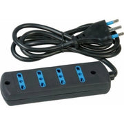 Multipresa ecova 4 uscite bipasso 2p+ t, cavo 3g 1,0 mm lunghezza 1,5 mt nero
