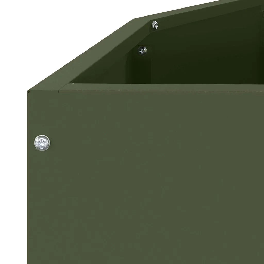 Fioriera-Vaso-Contenitore per Piante Verde oliva 120 x 60 x 50 cm Acciaio