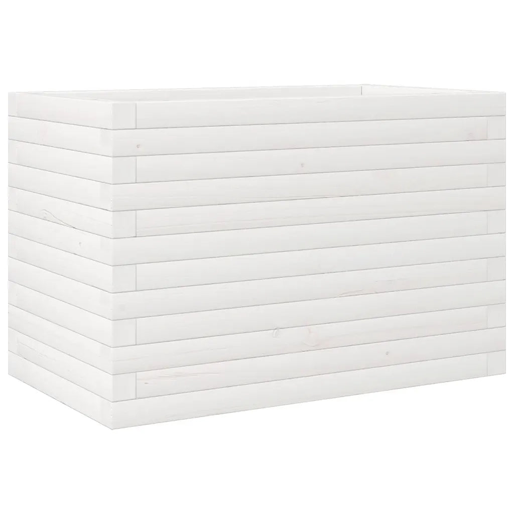 Fioriera da Giardino Bianca 70x40x45,5cm Legno Massello di Pino 847264