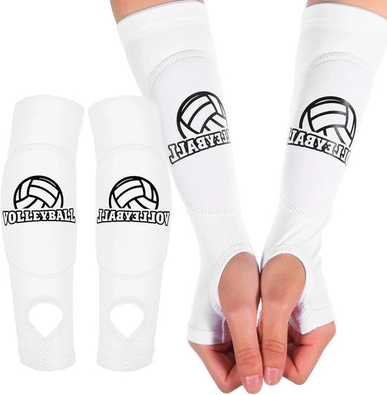 Paio di Protezioni Braccio per Volley con Piastra Antiscivolo e Apertura Dito - Protezione Elastica Avambraccio e Accessori per Atleti