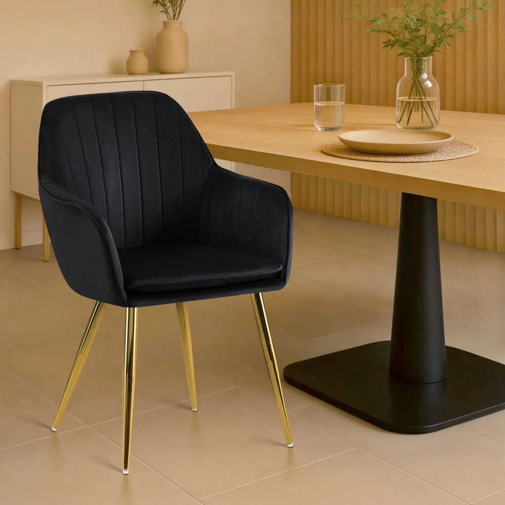 Esszimmerstuhl Cheryl Samt gold